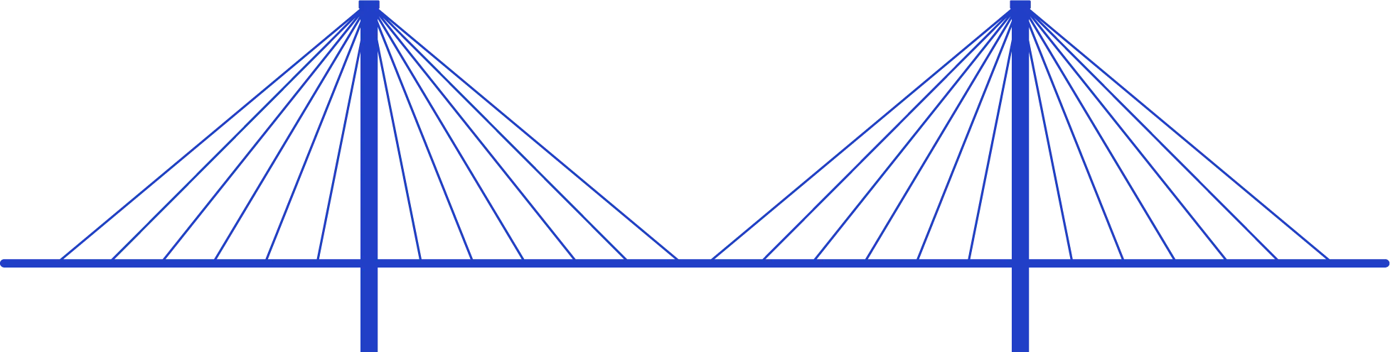 Suspension bridge illustration symbolizing reliability and connection